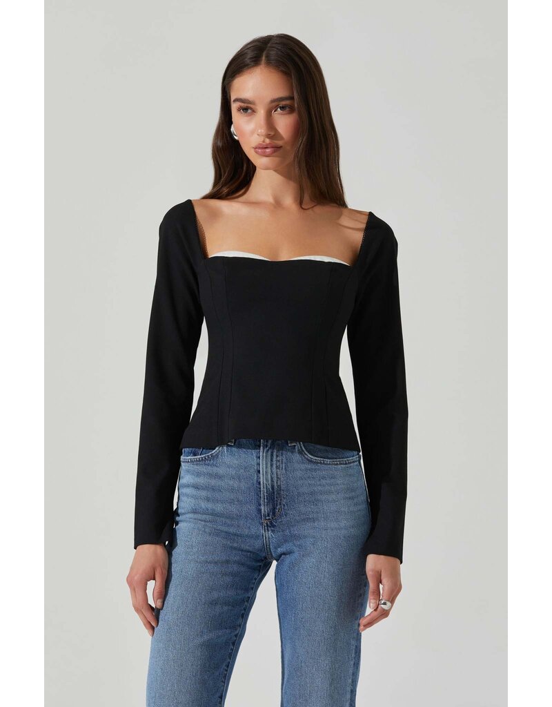 ASTR Whitley Peekaboo Contrast Top