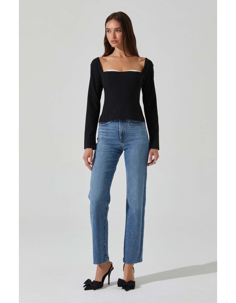 ASTR Whitley Peekaboo Contrast Top