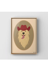 Surf Cowboy Golden Retriever Cowboy Art Print in Frame