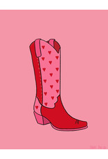 Surf Cowboy Valentines Cowboy Boot Vase Art Print in Frame