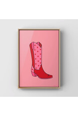 Surf Cowboy Valentines Cowboy Boot Vase Art Print in Frame