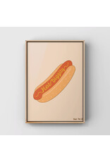 Surf Cowboy Hot Diggity Mustard Hotdog Art Print in Frame