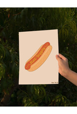 Surf Cowboy Hot Diggity Mustard Hotdog Art Print in Frame