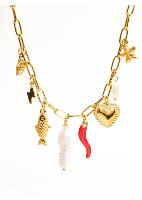 Flanerie Filigrane 18K Gold Non-Tarnish Pepper Fish Charm Necklace