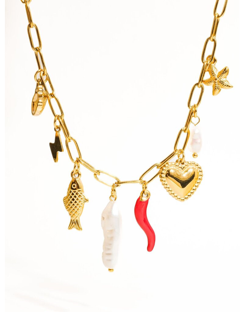Flanerie Filigrane 18K Gold Non-Tarnish Pepper Fish Charm Necklace