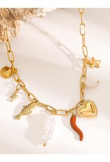 Flanerie Filigrane 18K Gold Non-Tarnish Pepper Fish Charm Necklace