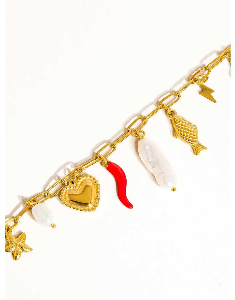 Flanerie Filigrane 18K Gold Non-Tarnish Pepper Fish Charm Necklace