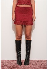 Pretty Garbage Ruffle Lace Mini Skirt