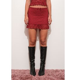 Pretty Garbage Ruffle Lace Mini Skirt