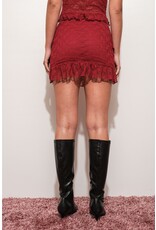 Pretty Garbage Ruffle Lace Mini Skirt