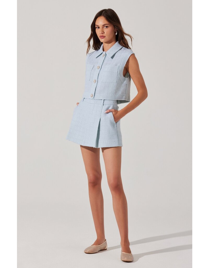 ASTR Jhene Tweed Pleated Skort