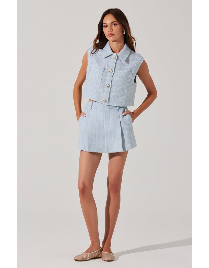 ASTR Jhene Tweed Pleated Skort