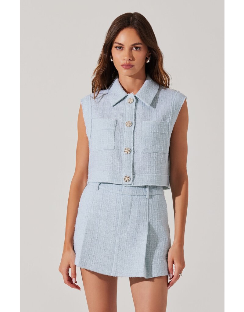 ASTR Jhene Tweed Sleeveless Top