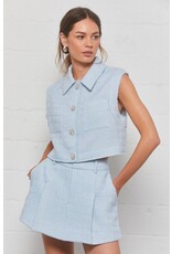 ASTR Jhene Tweed Sleeveless Top