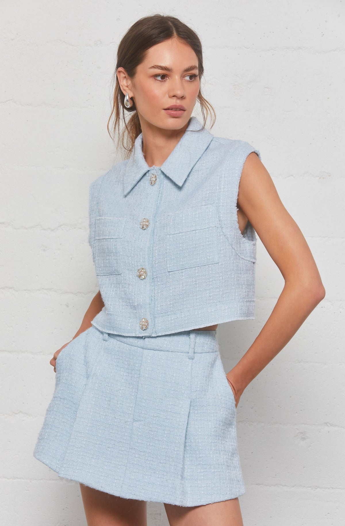 Jhene Tweed Sleeveless Top - Christina's Boutique