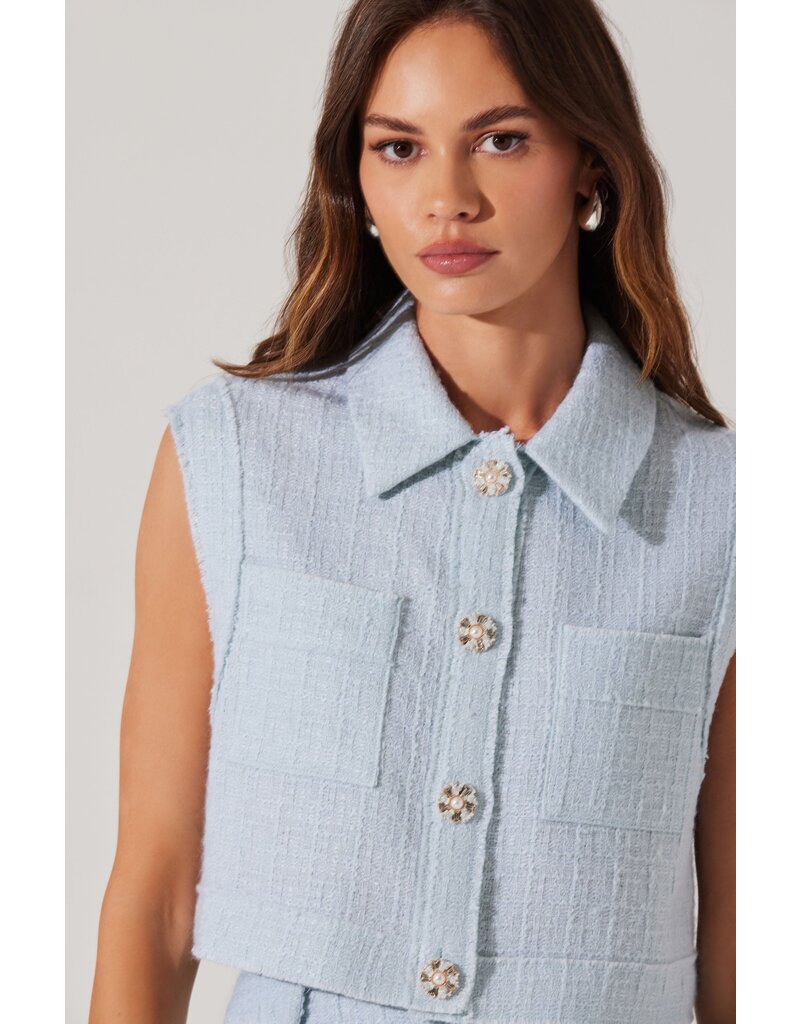 ASTR Jhene Tweed Sleeveless Top