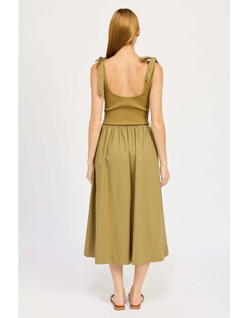 En Saison Wren Mixed Media Midi Dress