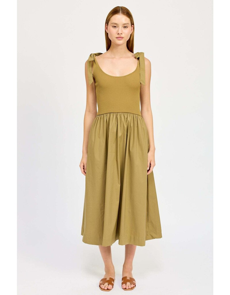 En Saison Wren Mixed Media Midi Dress