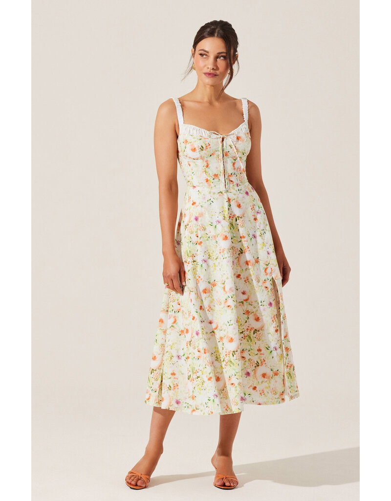 ASTR Julietta Floral Corset Midi Dress