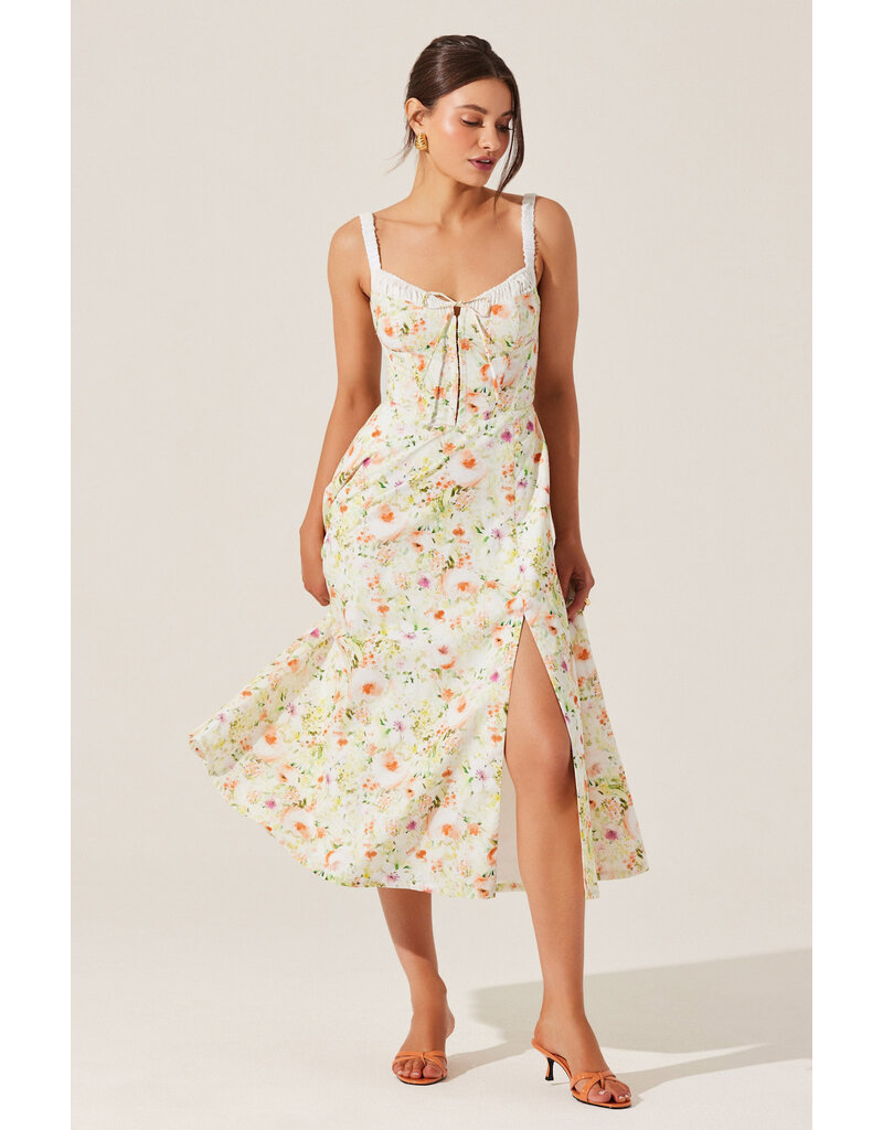 ASTR Julietta Floral Corset Midi Dress