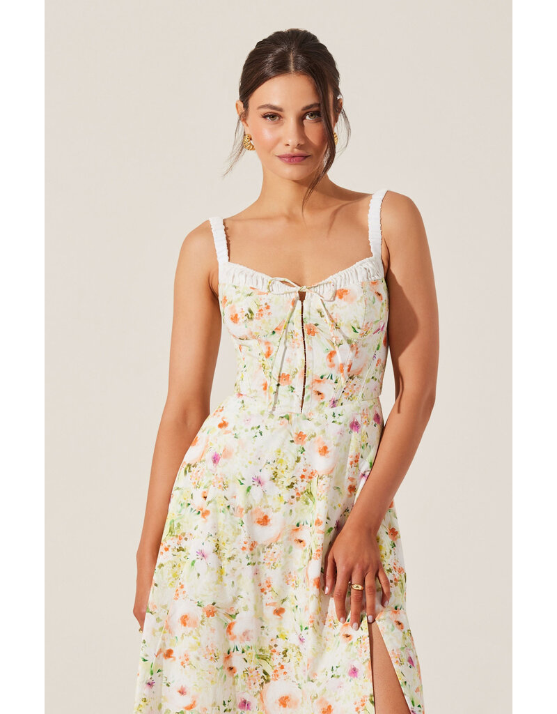 ASTR Julietta Floral Corset Midi Dress