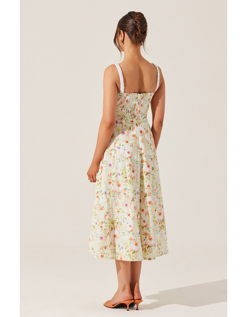 ASTR Julietta Floral Corset Midi Dress