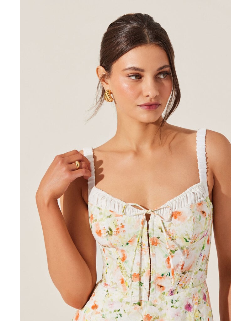 ASTR Julietta Floral Corset Midi Dress