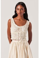 ASTR Kissel Floral Eyelet Cropped Top