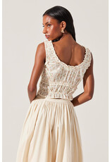 ASTR Kissel Floral Eyelet Cropped Top