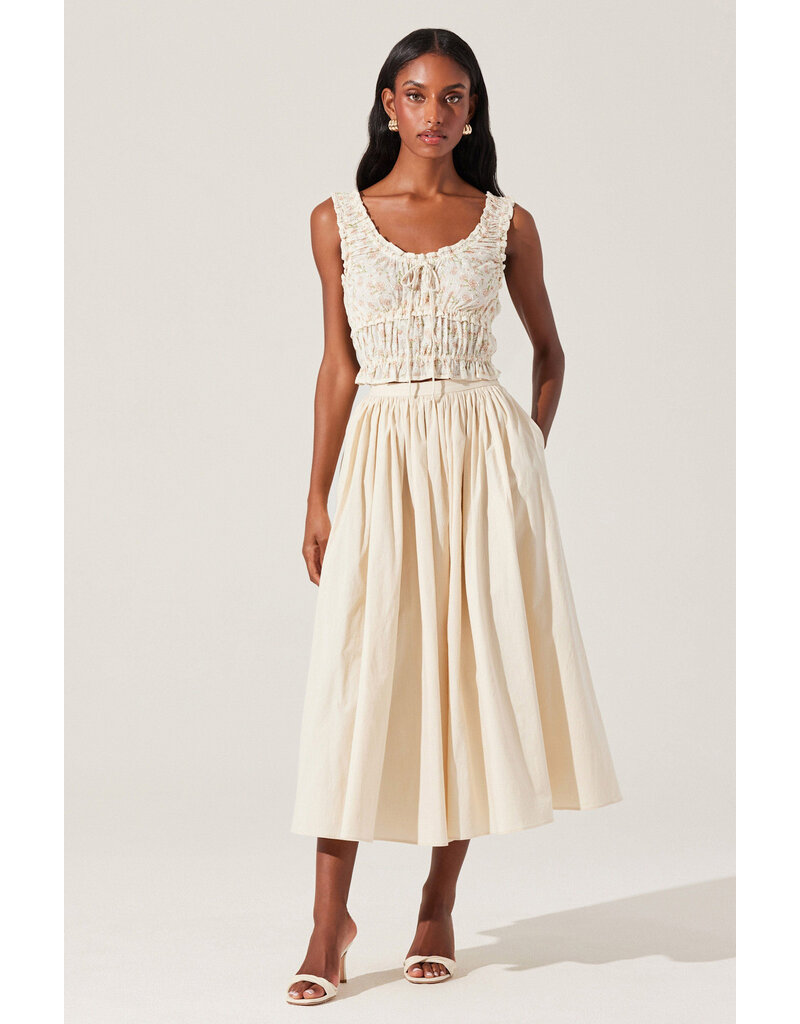 ASTR Kissel Floral Eyelet Cropped Top