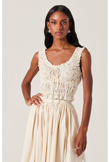 ASTR Kissel Floral Eyelet Cropped Top