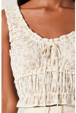 ASTR Kissel Floral Eyelet Cropped Top