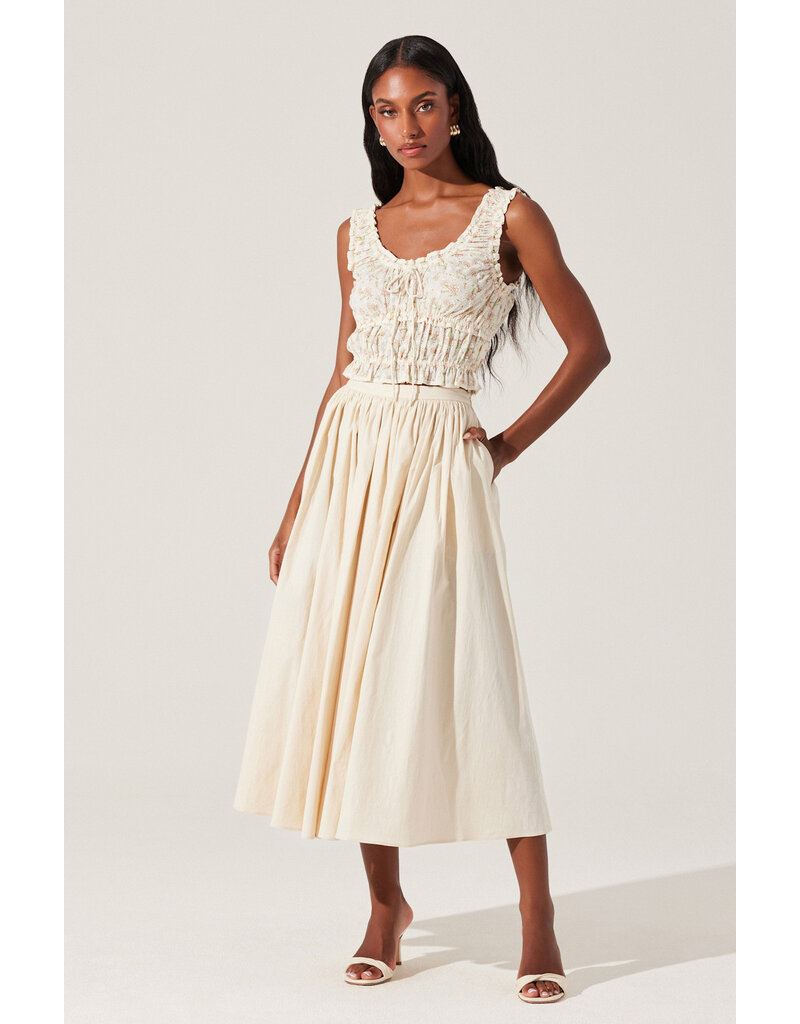 ASTR Kissel Floral Eyelet Cropped Top