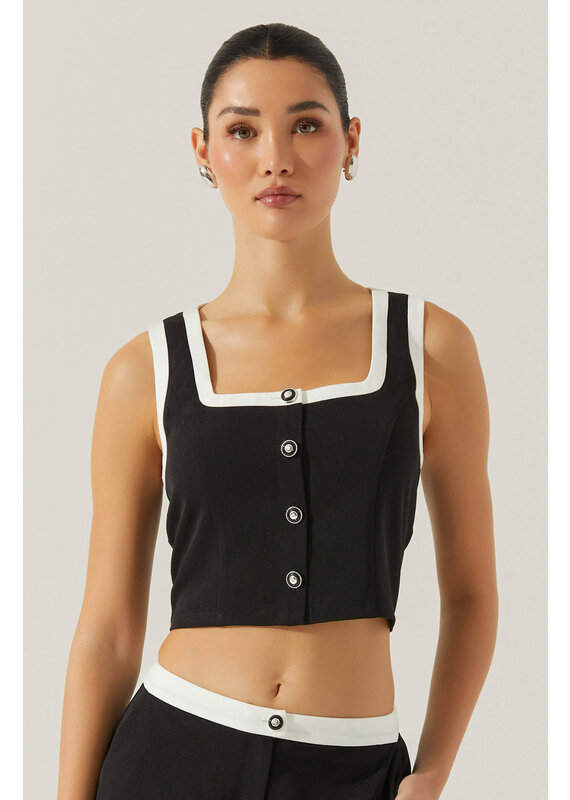 ASTR Rory Contrast Trim Top