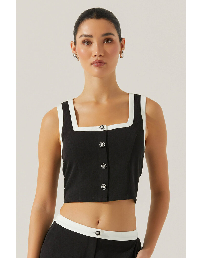 ASTR Rory Contrast Trim Top