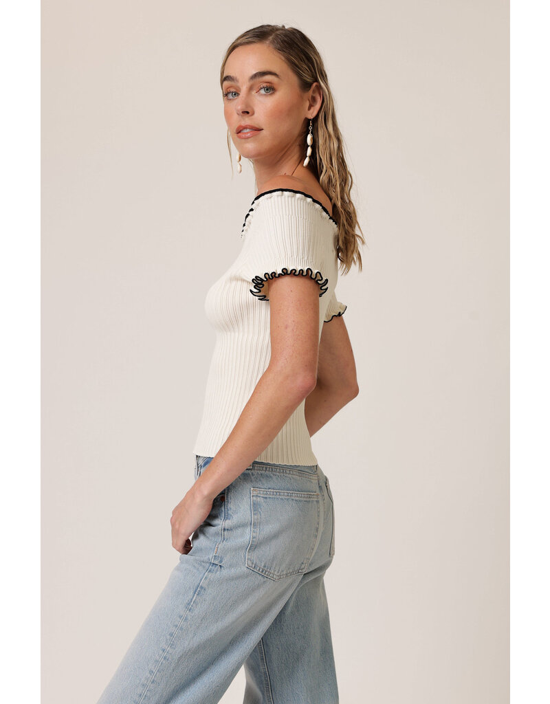 Line and Dot Reonny Off The Shoulder Top