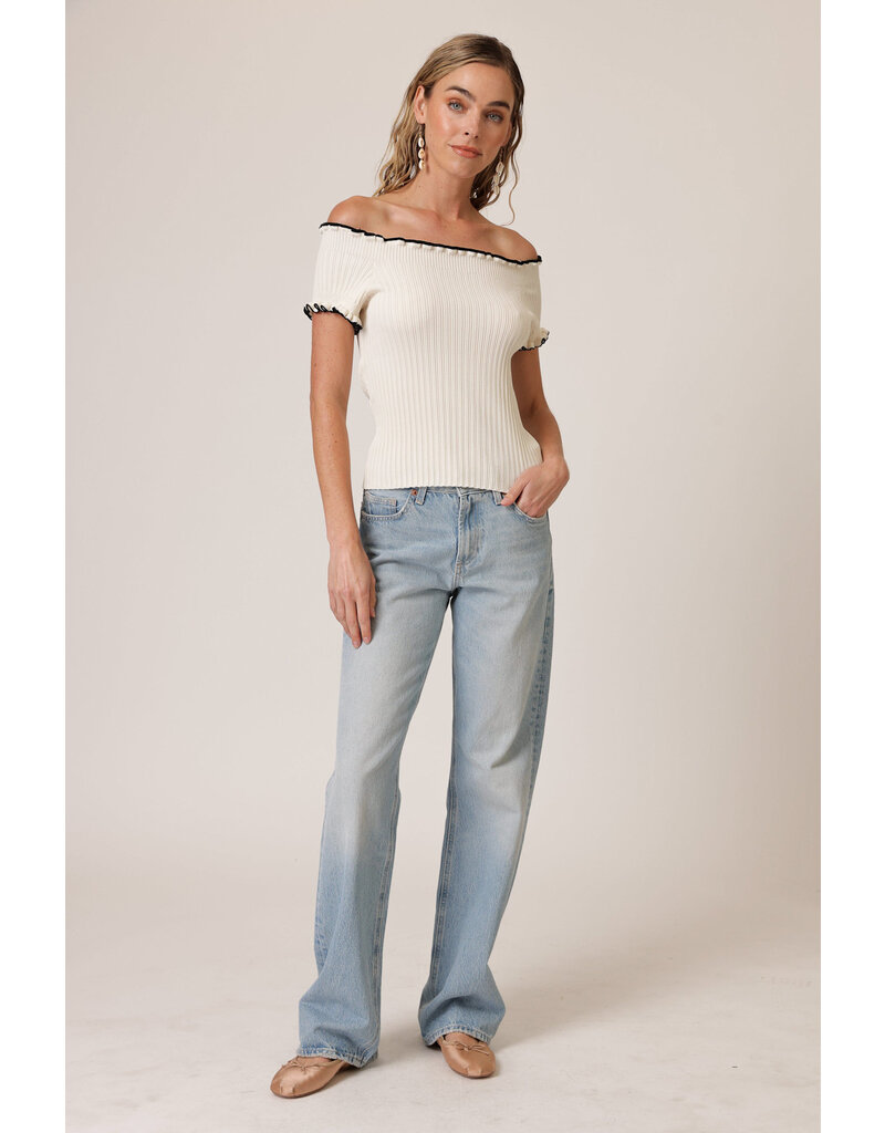 Line and Dot Reonny Off The Shoulder Top