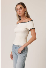 Line and Dot Reonny Off The Shoulder Top