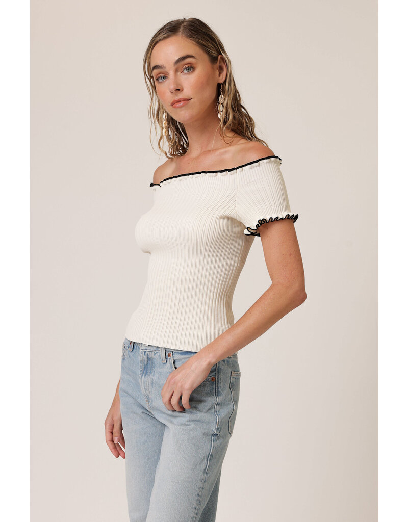 Line and Dot Reonny Off The Shoulder Top