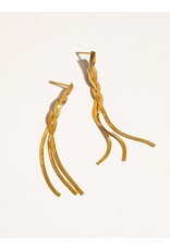 Flanerie Zed 18K Gold Non-Tarnish Braided Tassel Earring