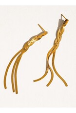 Flanerie Zed 18K Gold Non-Tarnish Braided Tassel Earring