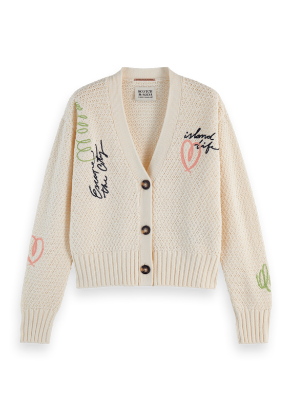 Scotch & Soda Embroidered Relaxed-Fit Cardigan