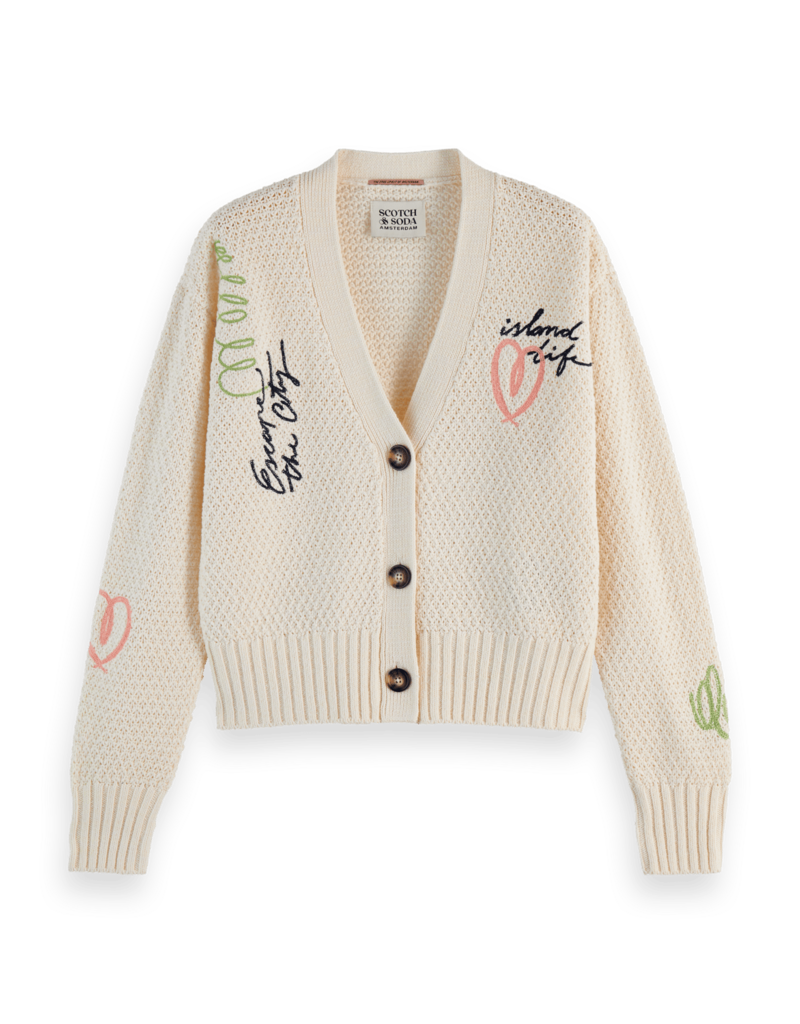 Scotch & Soda Embroidered Relaxed-Fit Cardigan