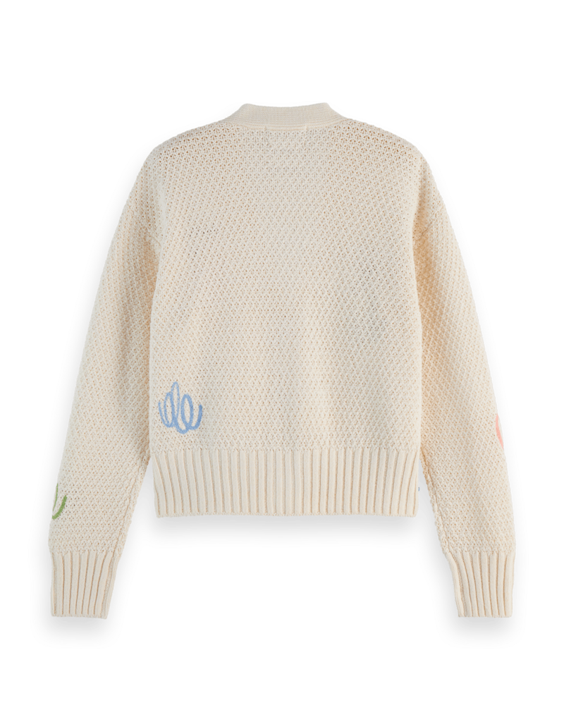 Scotch & Soda Embroidered Relaxed-Fit Cardigan