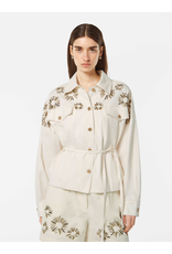 Scotch & Soda Embellished Belted Cotton Trucker Jacket