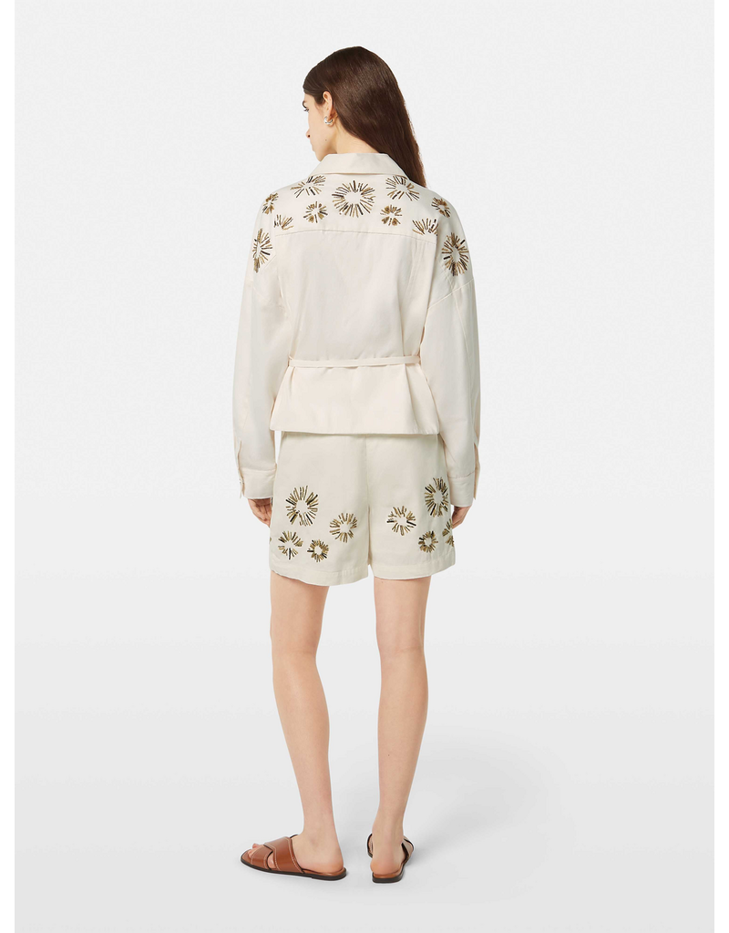 Scotch & Soda Embellished Belted Cotton Trucker Jacket
