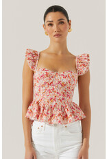 ASTR Baylin Floral Peplum Top