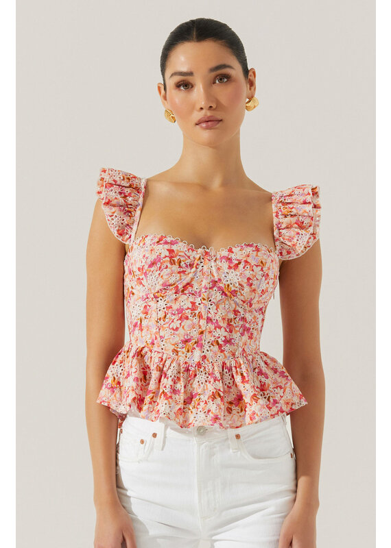 ASTR Baylin Floral Peplum Top