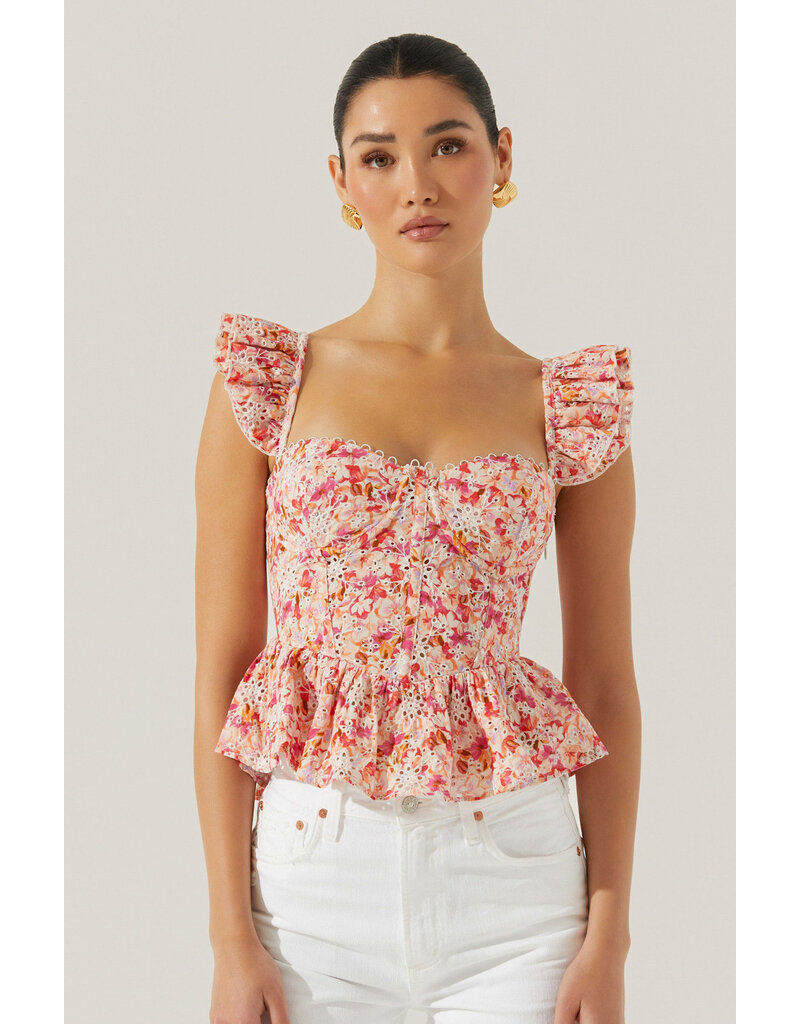ASTR Baylin Floral Peplum Top