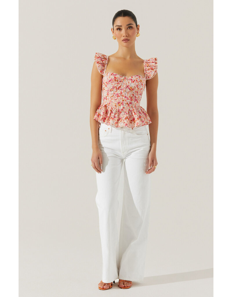 ASTR Baylin Floral Peplum Top
